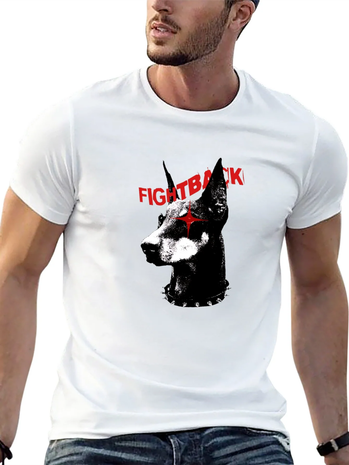 Fight Back Doberman Graphic Tee - Edgy Dog Lover Shirt product image 6