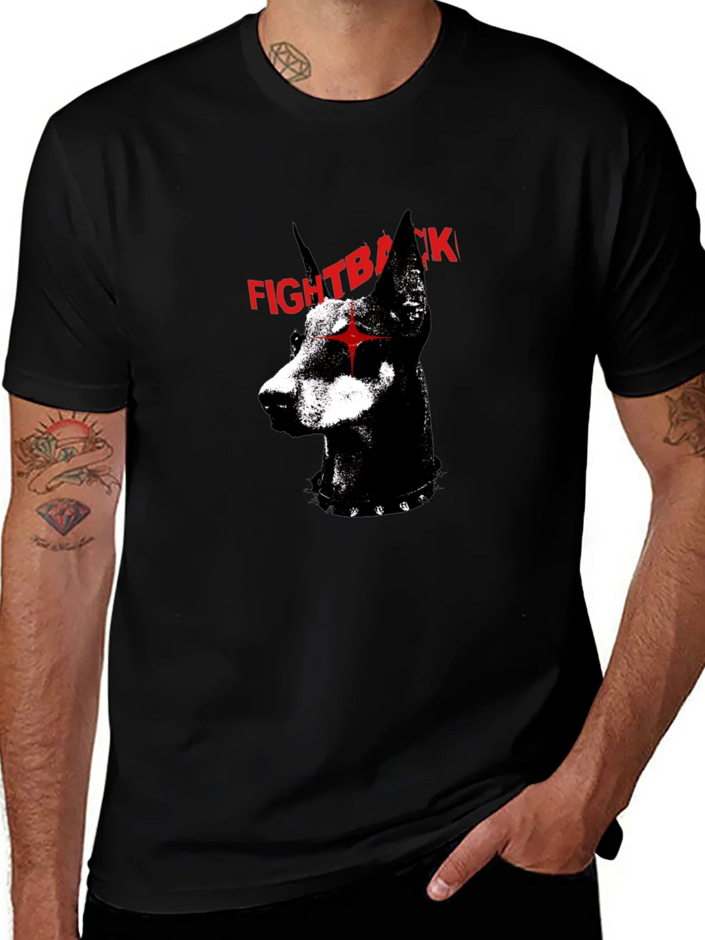 Fight Back Doberman Graphic Tee - Edgy Dog Lover Shirt product image 1
