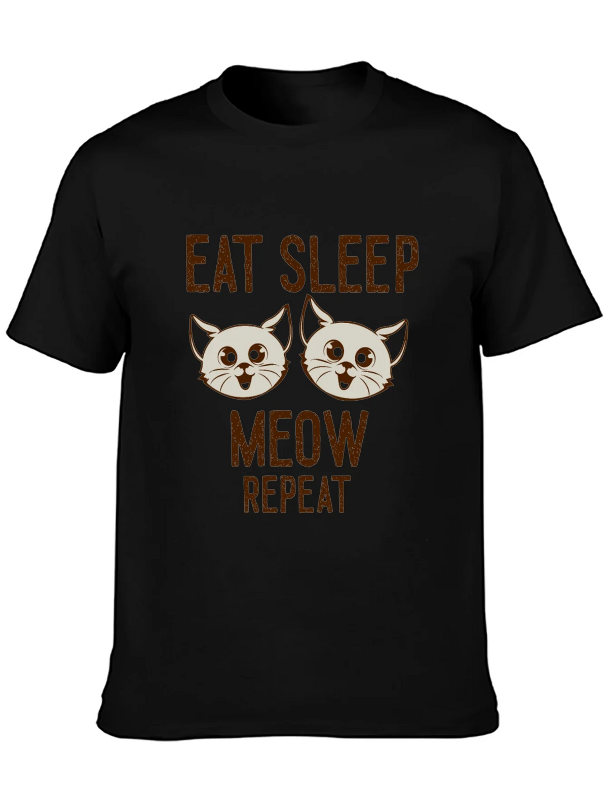 Eat Sleep Meow Repeat Cat T-Shirt product image 3