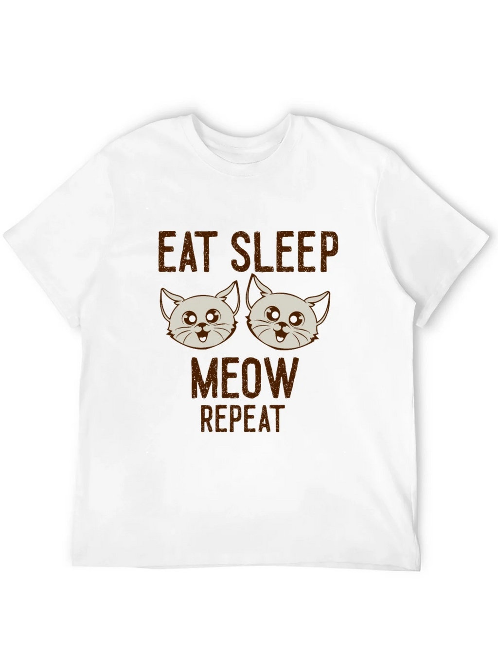 Eat Sleep Meow Repeat Cat T-Shirt product image 11