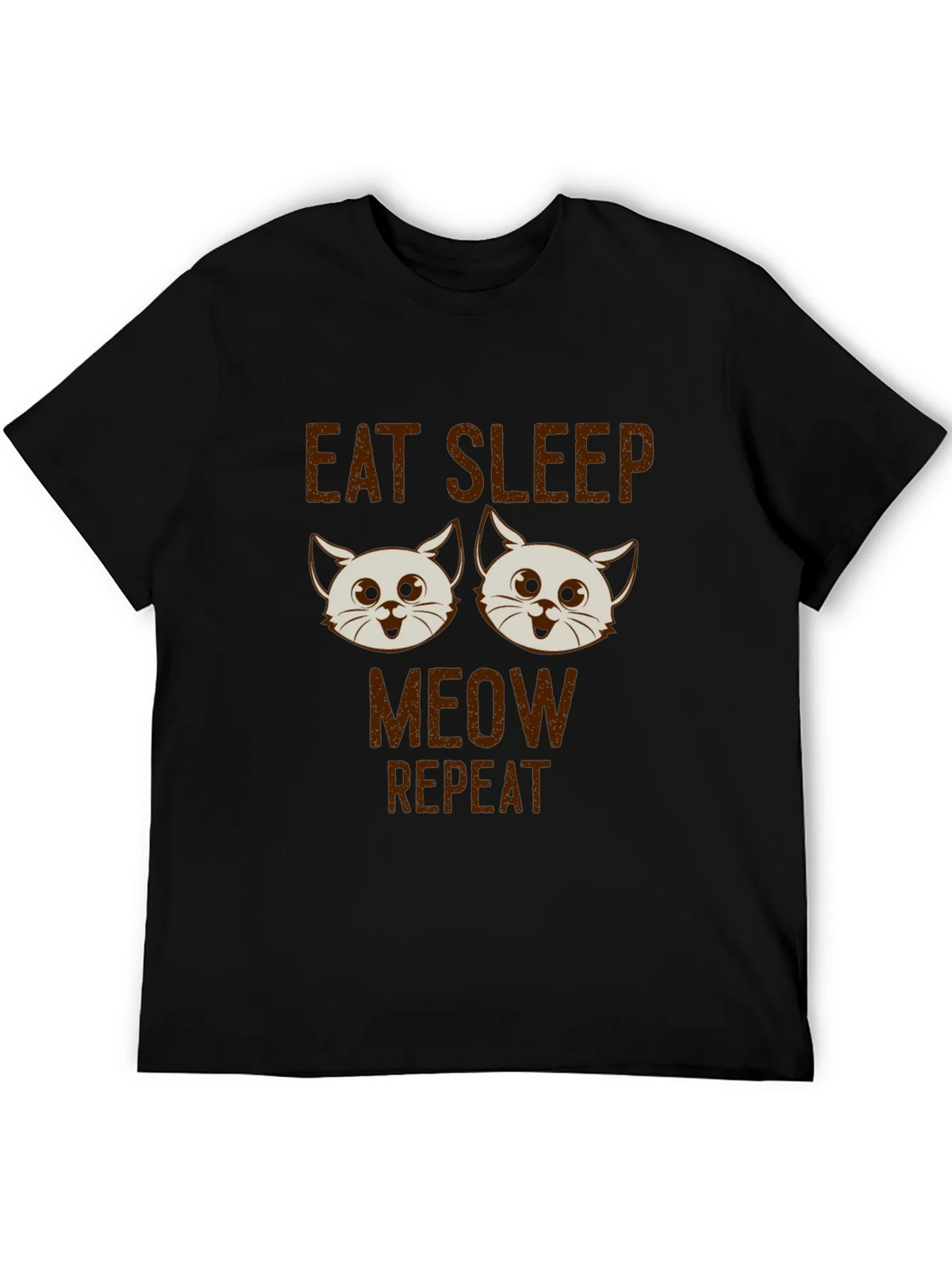 Eat Sleep Meow Repeat Cat T-Shirt product image 5