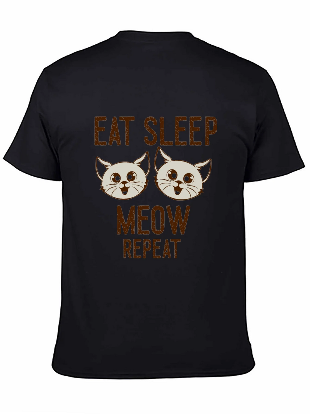 Eat Sleep Meow Repeat Cat T-Shirt product image 4