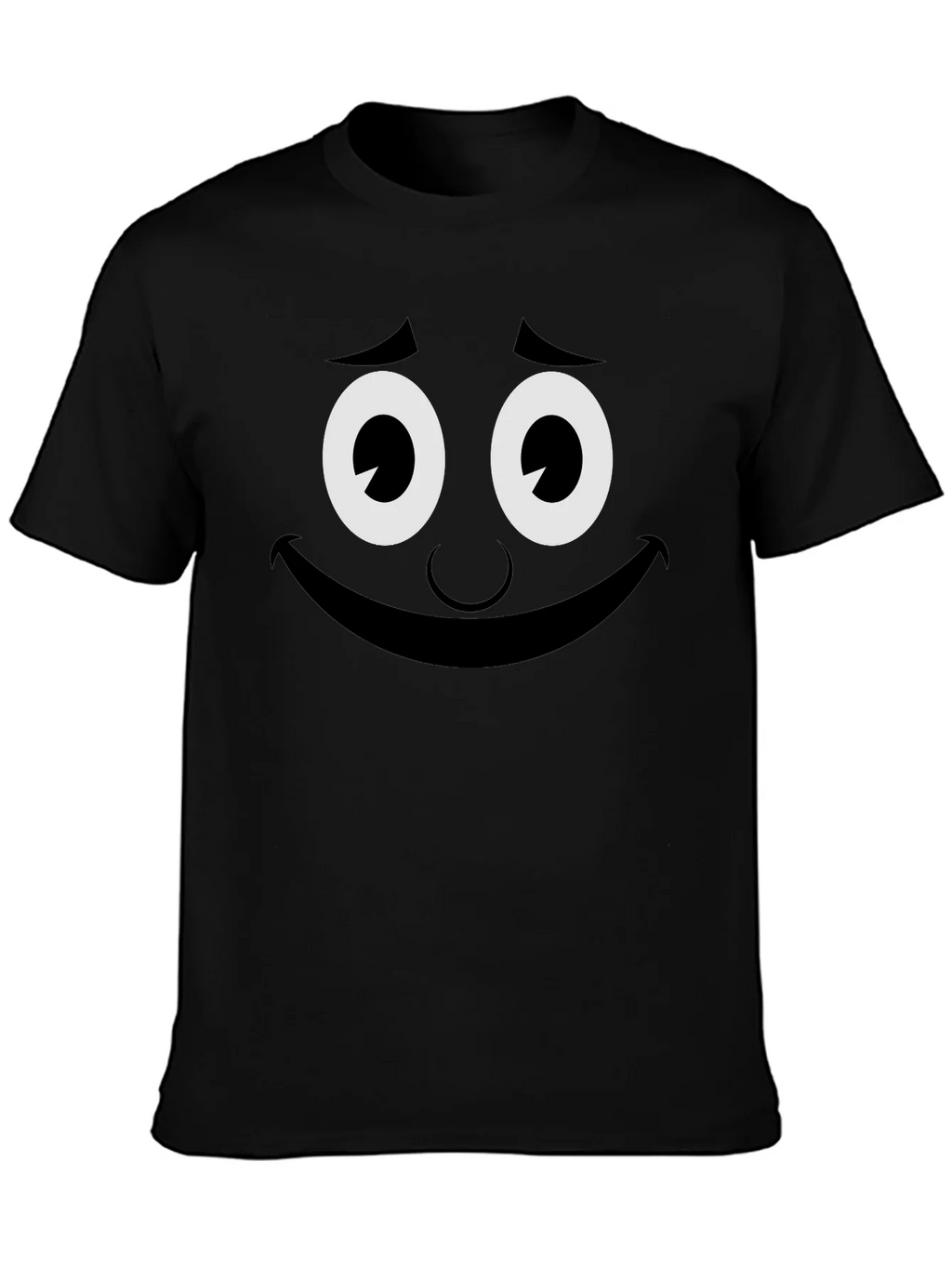Funny Smiley Face Graphic Tee - Black Crew Neck T-Shirt product image 2