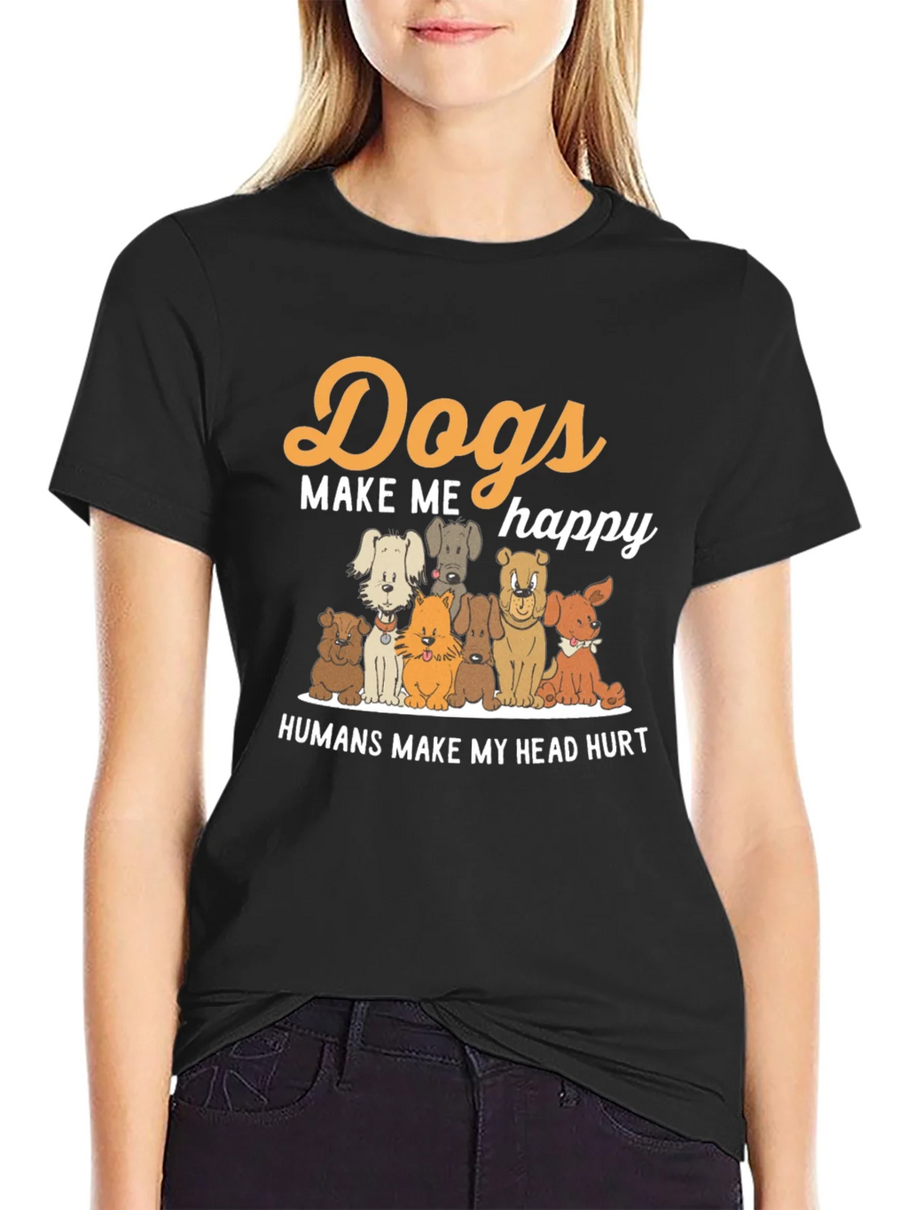 Dogs Make Me Happy T-Shirt product image 2