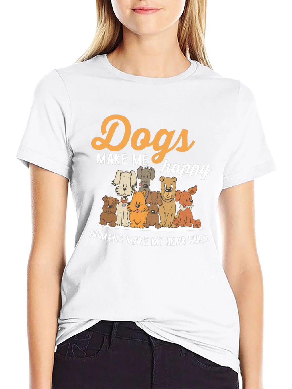 Dogs Make Me Happy T-Shirt product image 8
