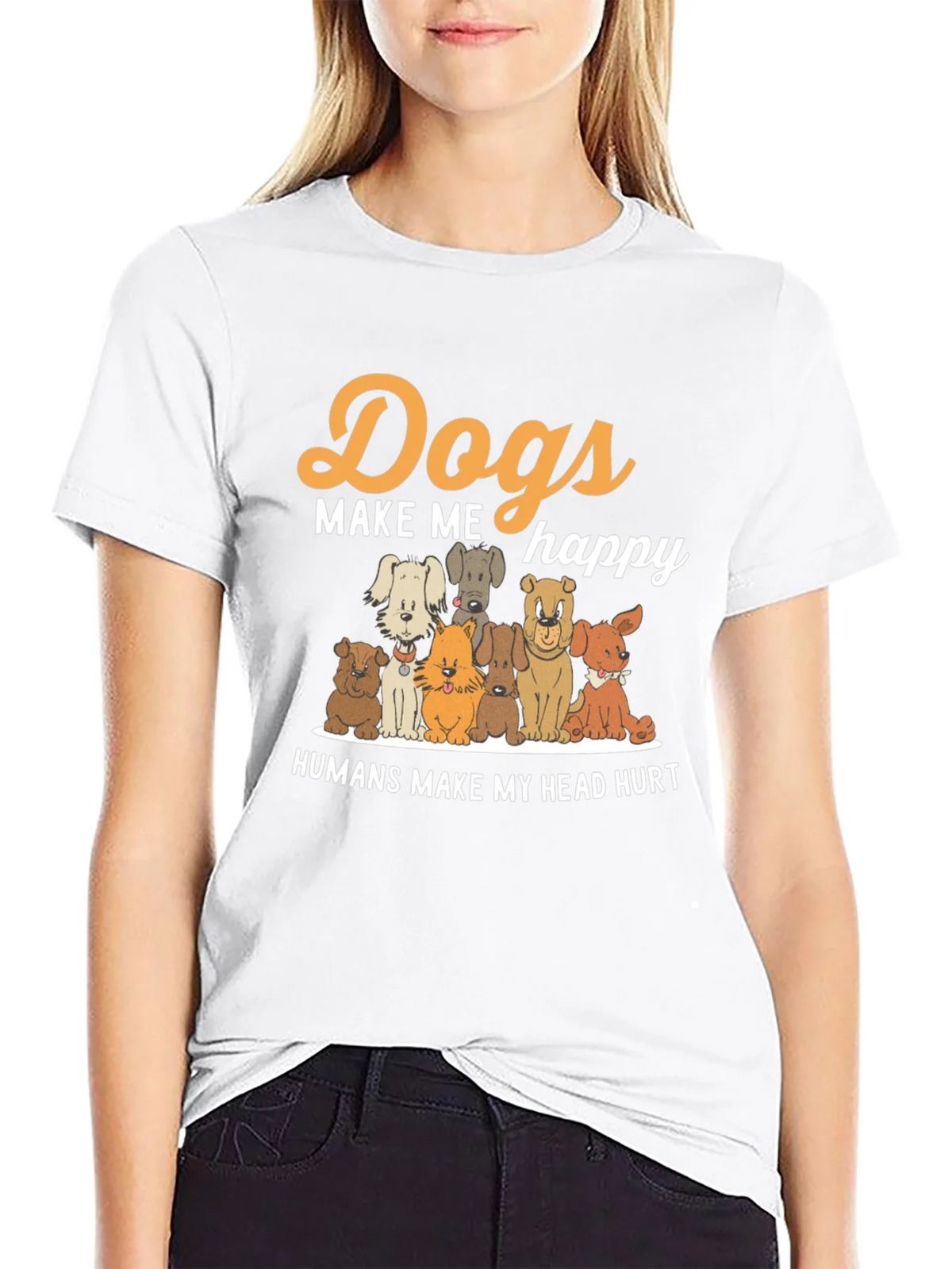 Dogs Make Me Happy T-Shirt product image 8