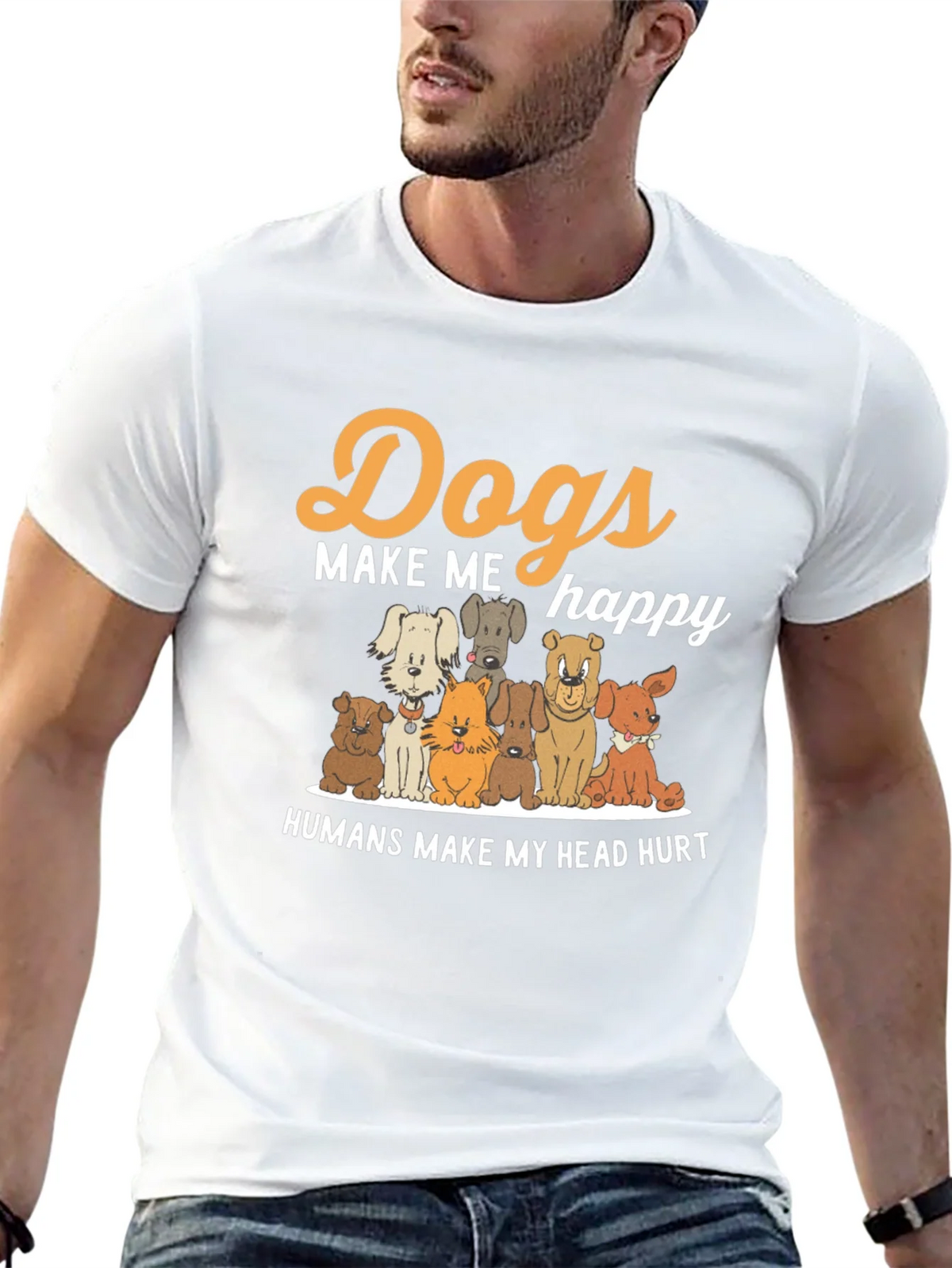 Dogs Make Me Happy T-Shirt product image 12