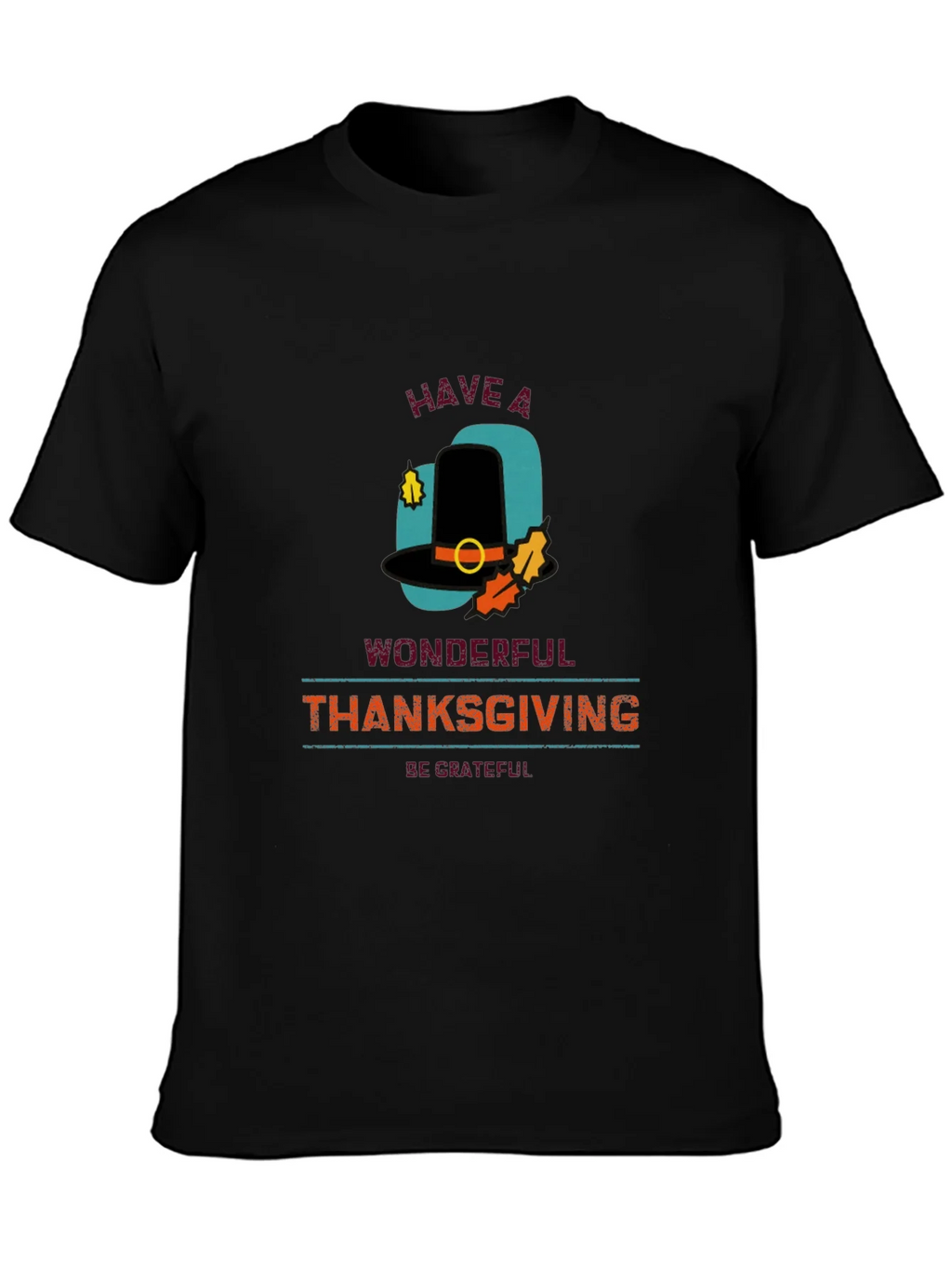 Thanksgiving Pilgrim Hat Graphic T-Shirt