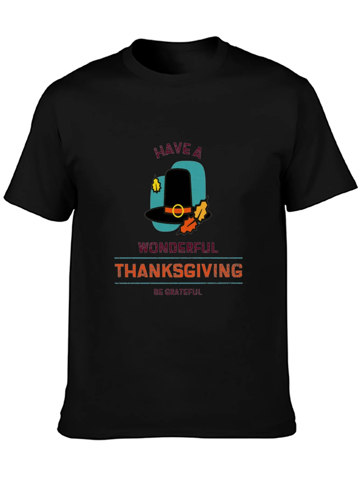 Thanksgiving Pilgrim Hat Graphic T-Shirt