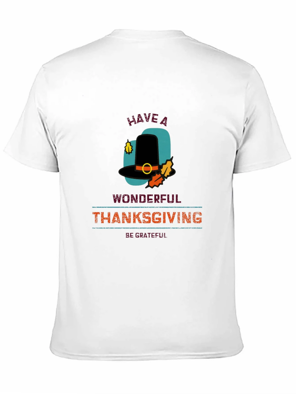 Thanksgiving Pilgrim Hat Graphic T-Shirt