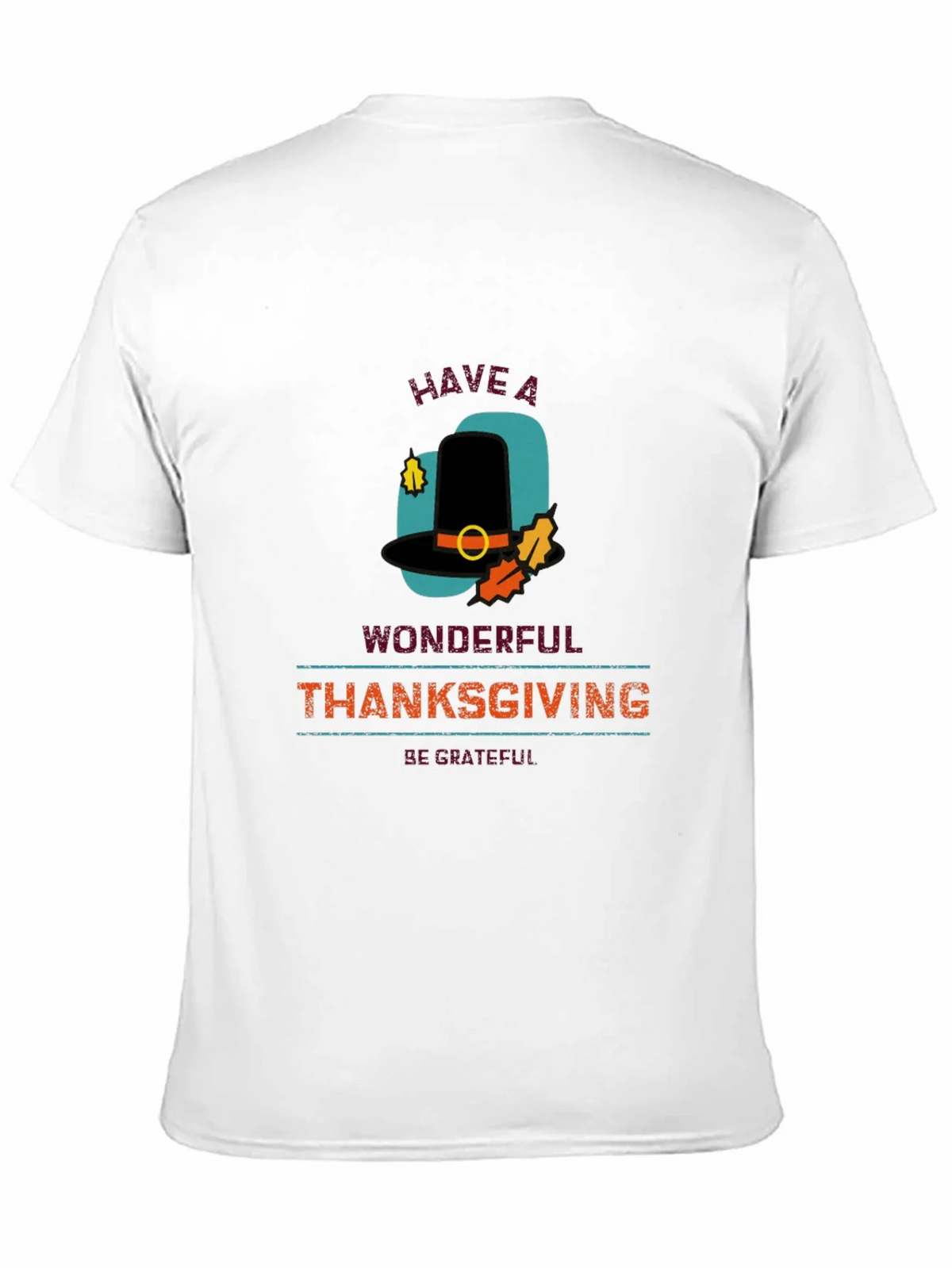 Thanksgiving Pilgrim Hat Graphic T-Shirt