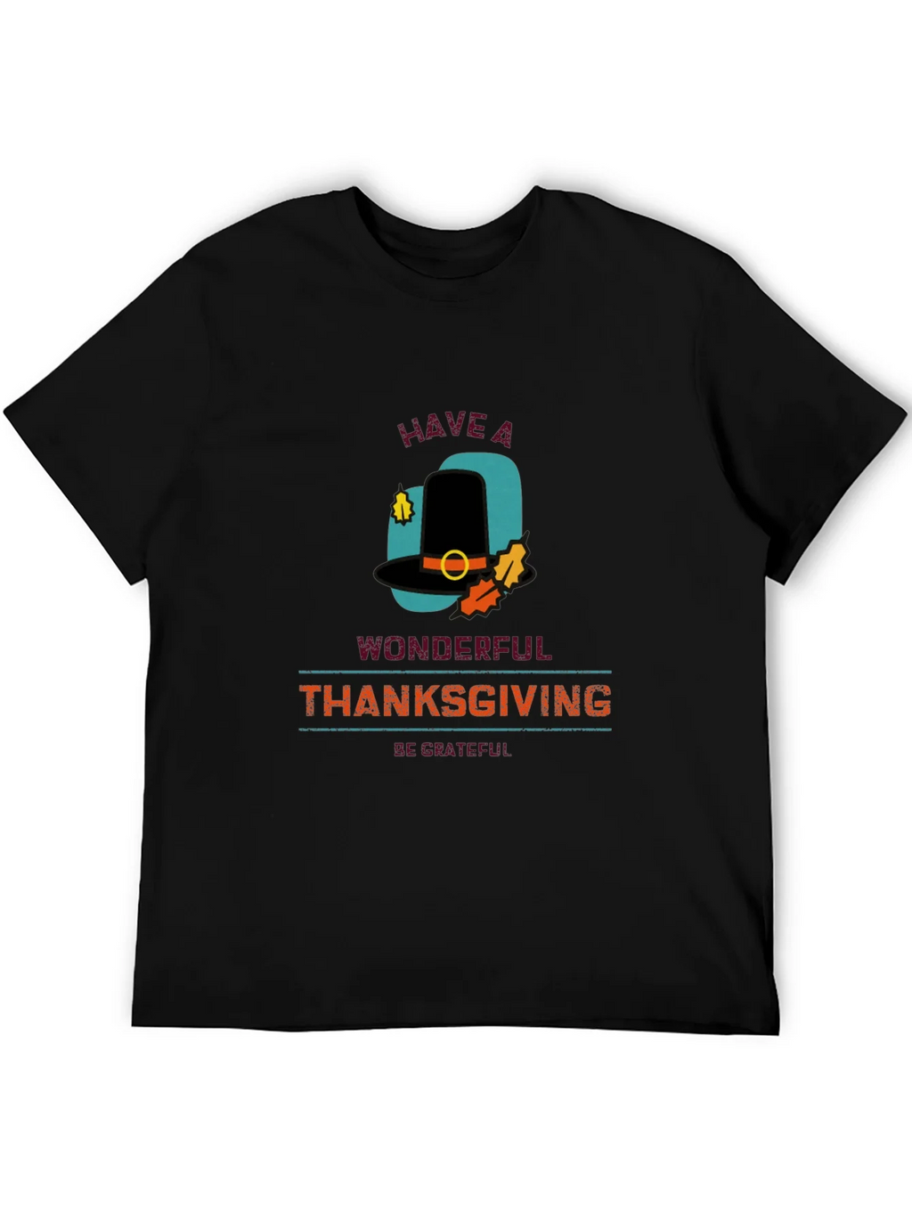 Thanksgiving Pilgrim Hat Graphic T-Shirt