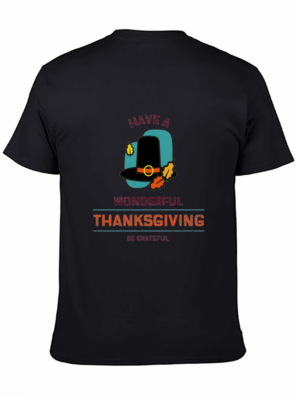Thanksgiving Pilgrim Hat Graphic T-Shirt