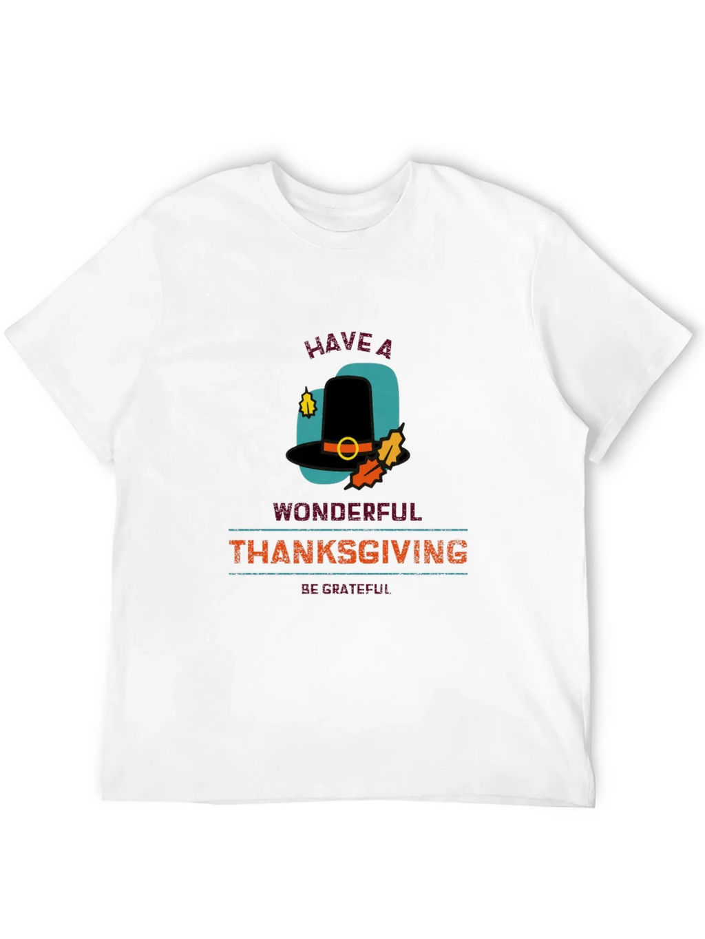 Thanksgiving Pilgrim Hat Graphic T-Shirt