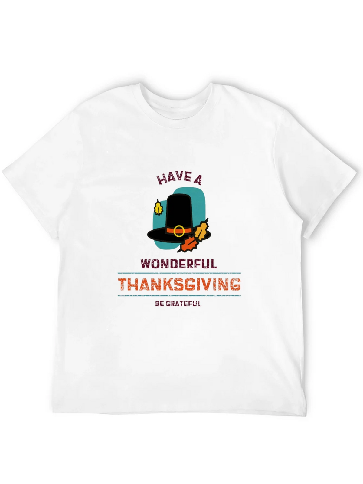 Thanksgiving Pilgrim Hat Graphic T-Shirt