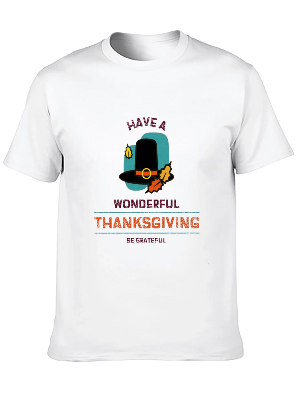 Thanksgiving Pilgrim Hat Graphic T-Shirt