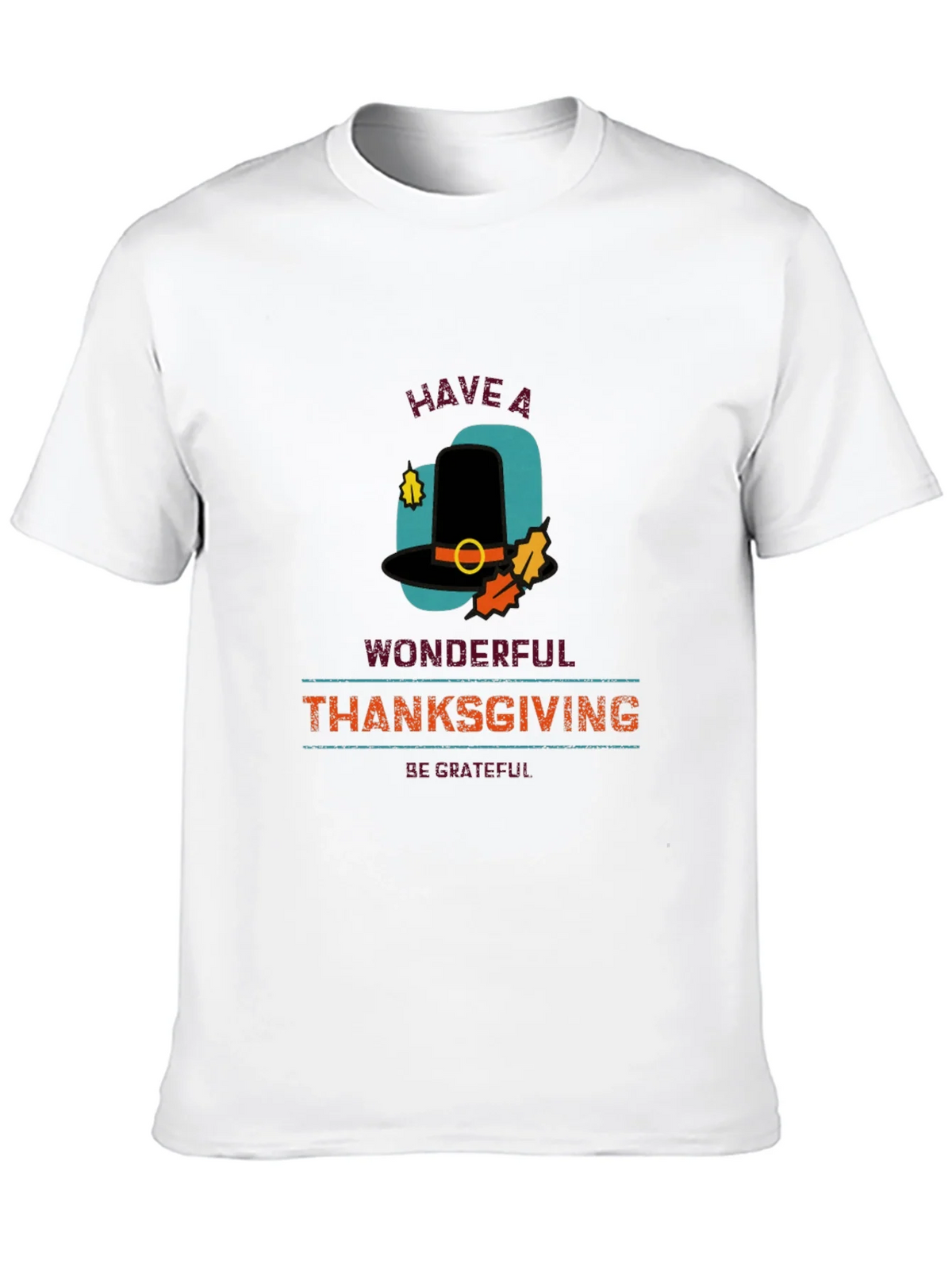 Thanksgiving Pilgrim Hat Graphic T-Shirt