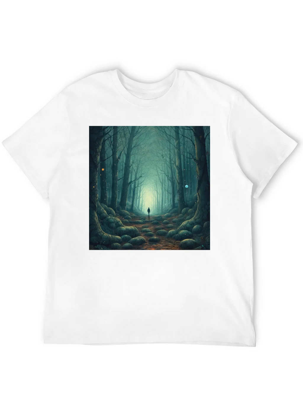 Mystic Forest Graphic Tee - Black Cotton T-Shirt product image 11