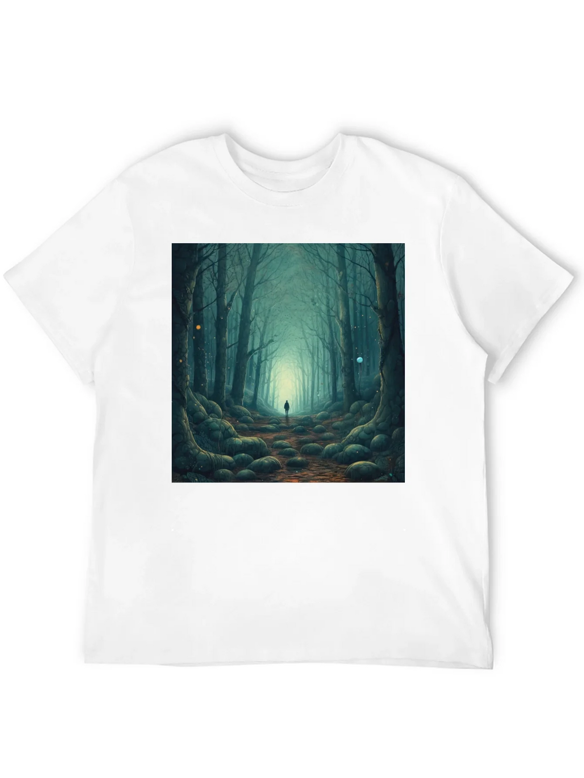 Mystic Forest Graphic Tee - Black Cotton T-Shirt product image 11
