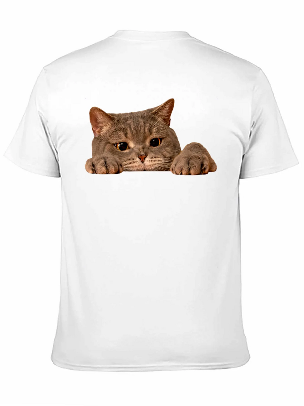 Cat Peeking Black T-Shirt - Novelty Graphic Tee product image 10
