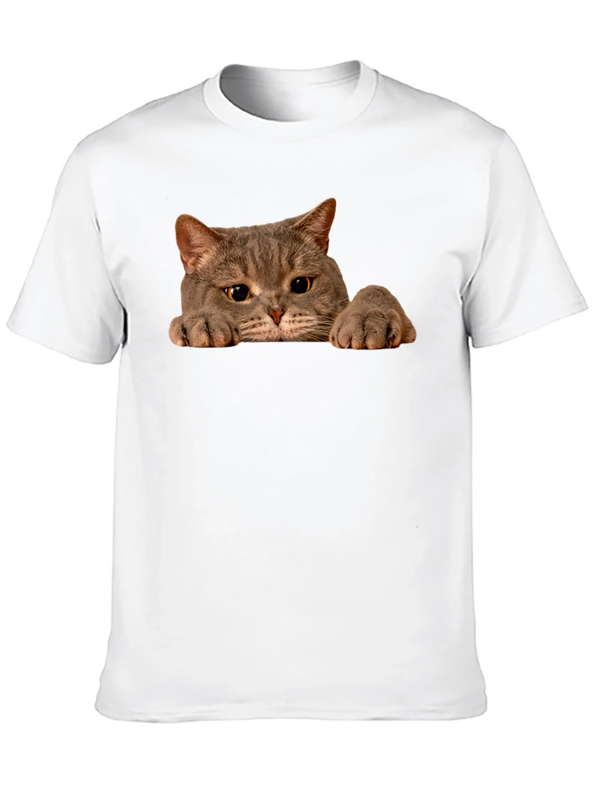Cat Peeking Black T-Shirt - Novelty Graphic Tee product image 9