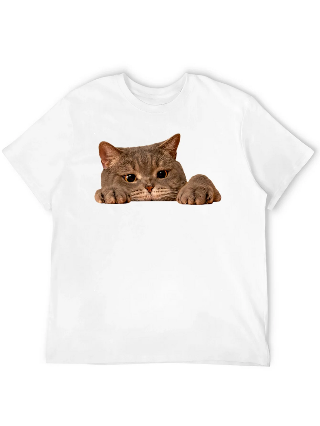 Cat Peeking Black T-Shirt - Novelty Graphic Tee product image 11