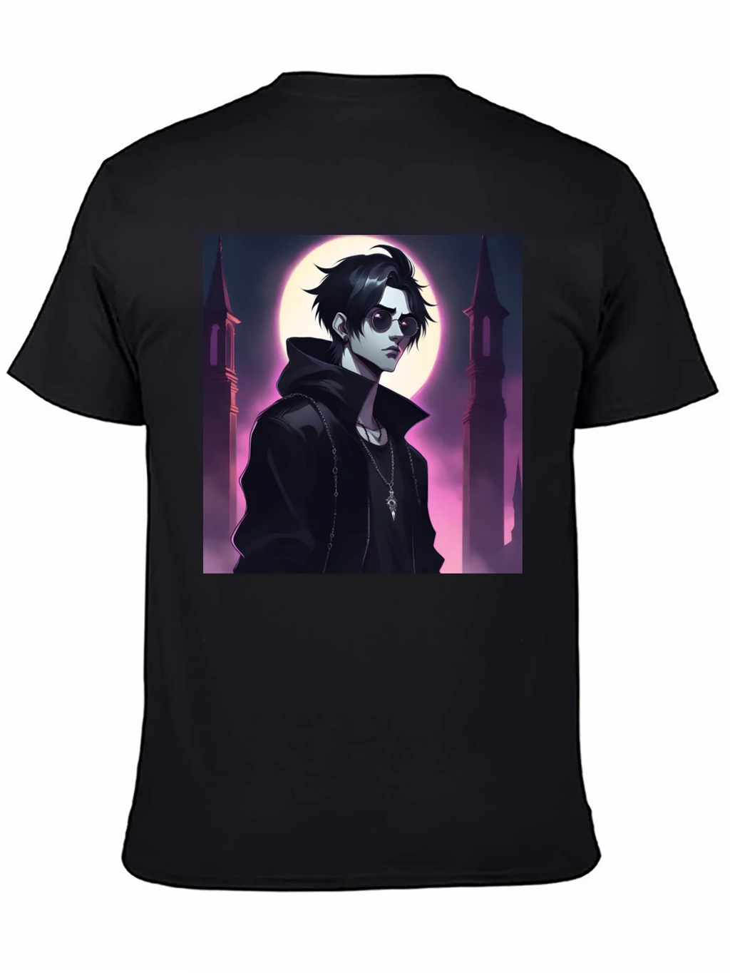 Black T-Shirt with Vampire Anime Design product image 4