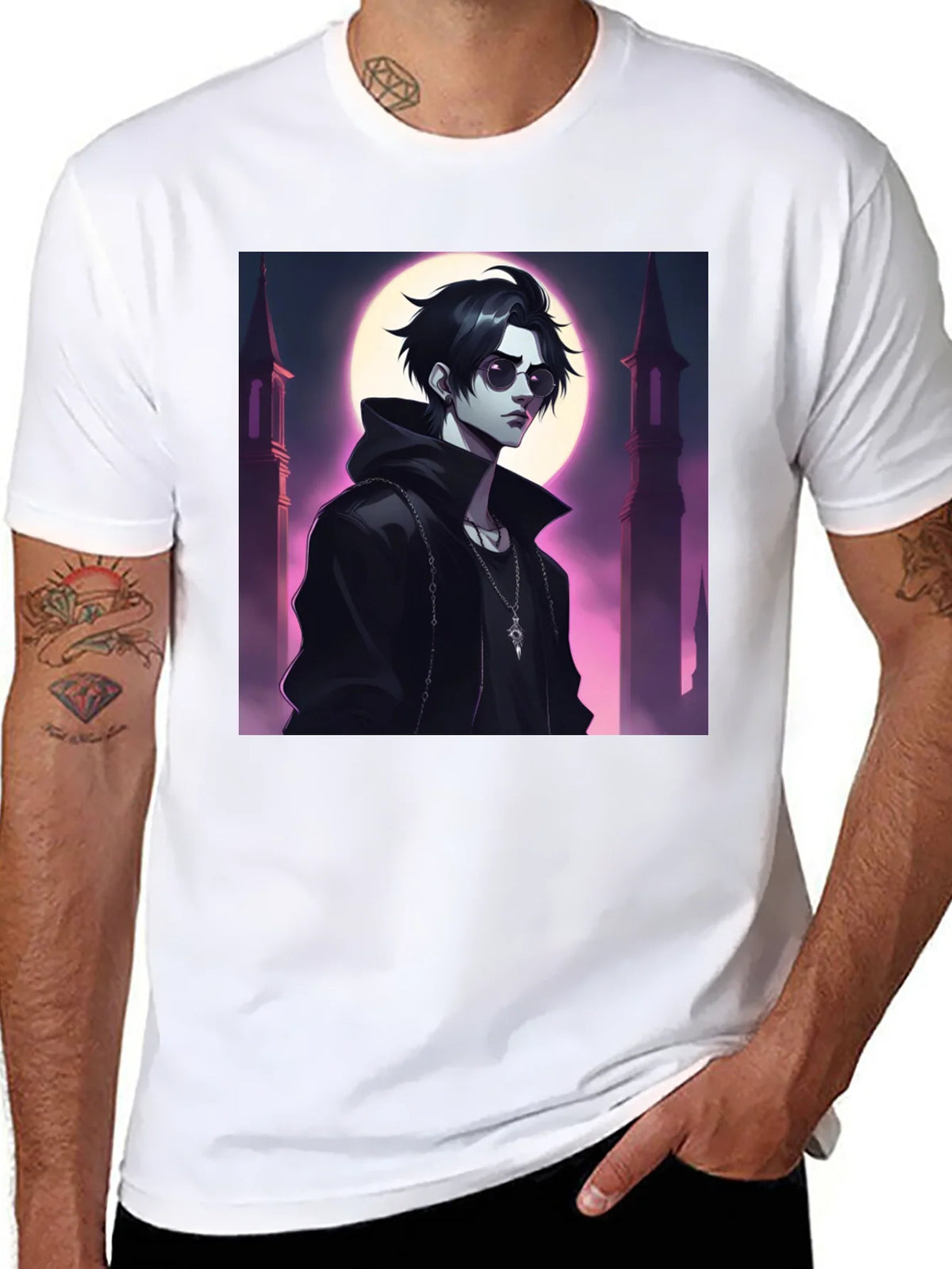 Black T-Shirt with Vampire Anime Design product image 7