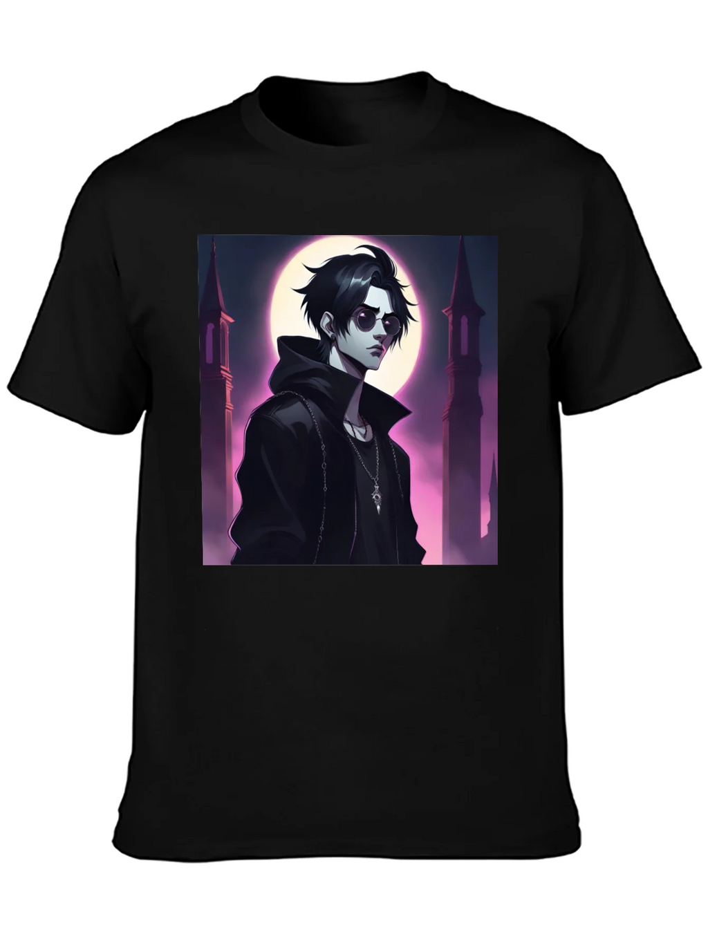 Black T-Shirt with Vampire Anime Design product image 3