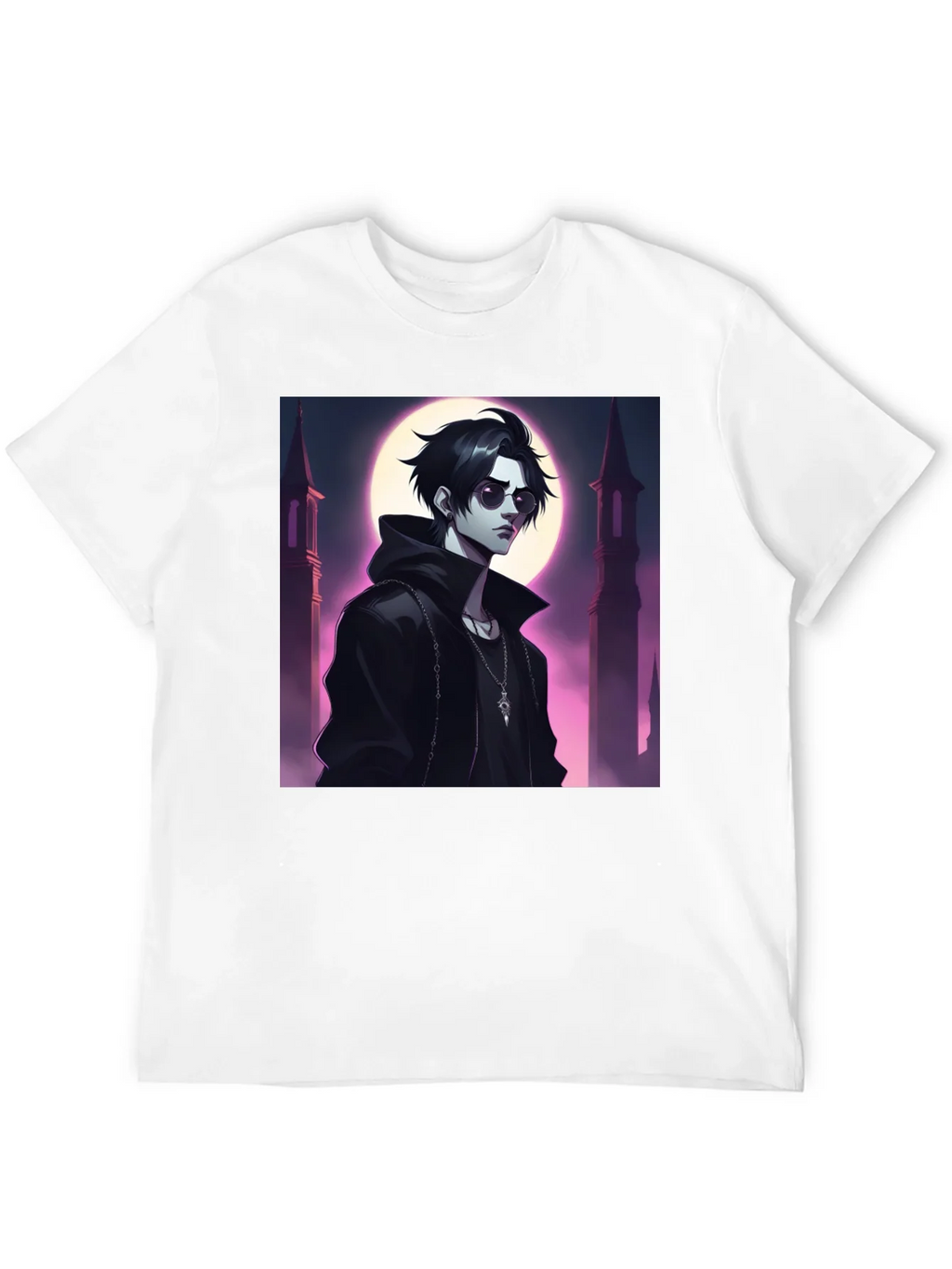 Black T-Shirt with Vampire Anime Design product image 11