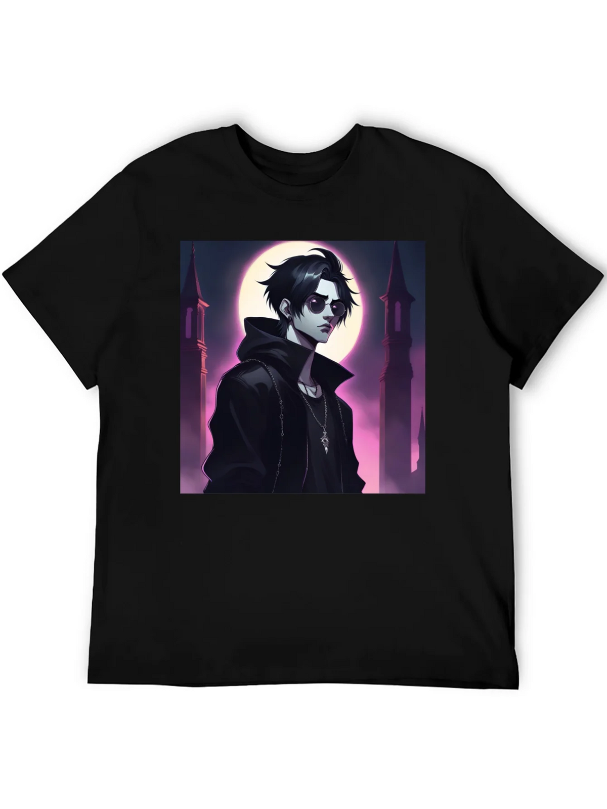 Black T-Shirt with Vampire Anime Design product image 5