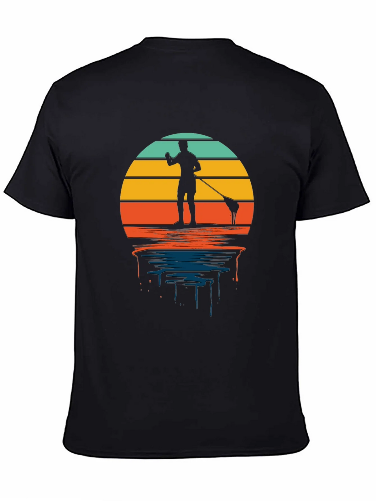Retro Paddle Boarding T-Shirt - Sunset Design product image 4