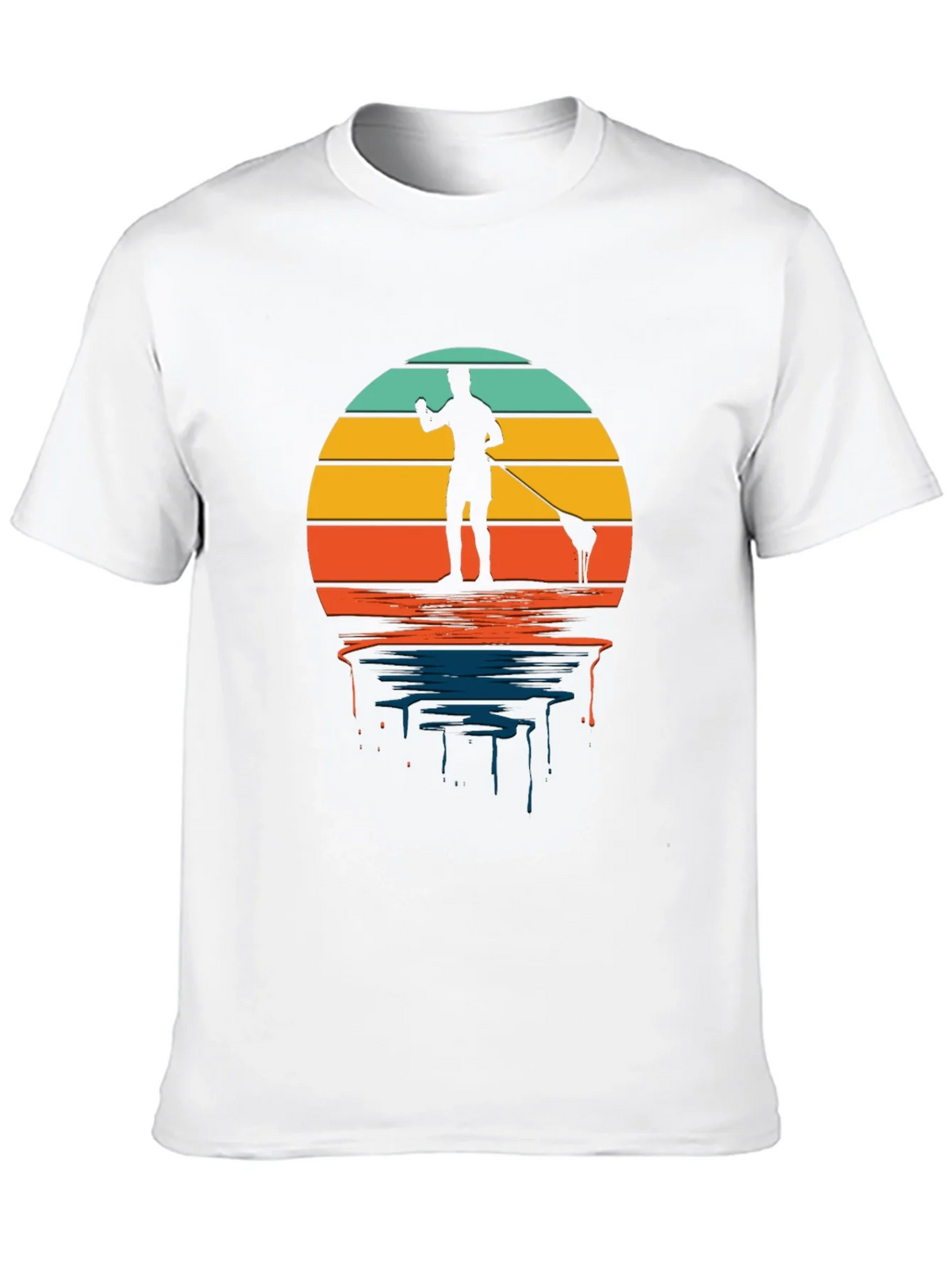 Retro Paddle Boarding T-Shirt - Sunset Design product image 9