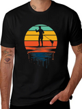 Retro Paddle Boarding T-Shirt - Sunset Design product image 1