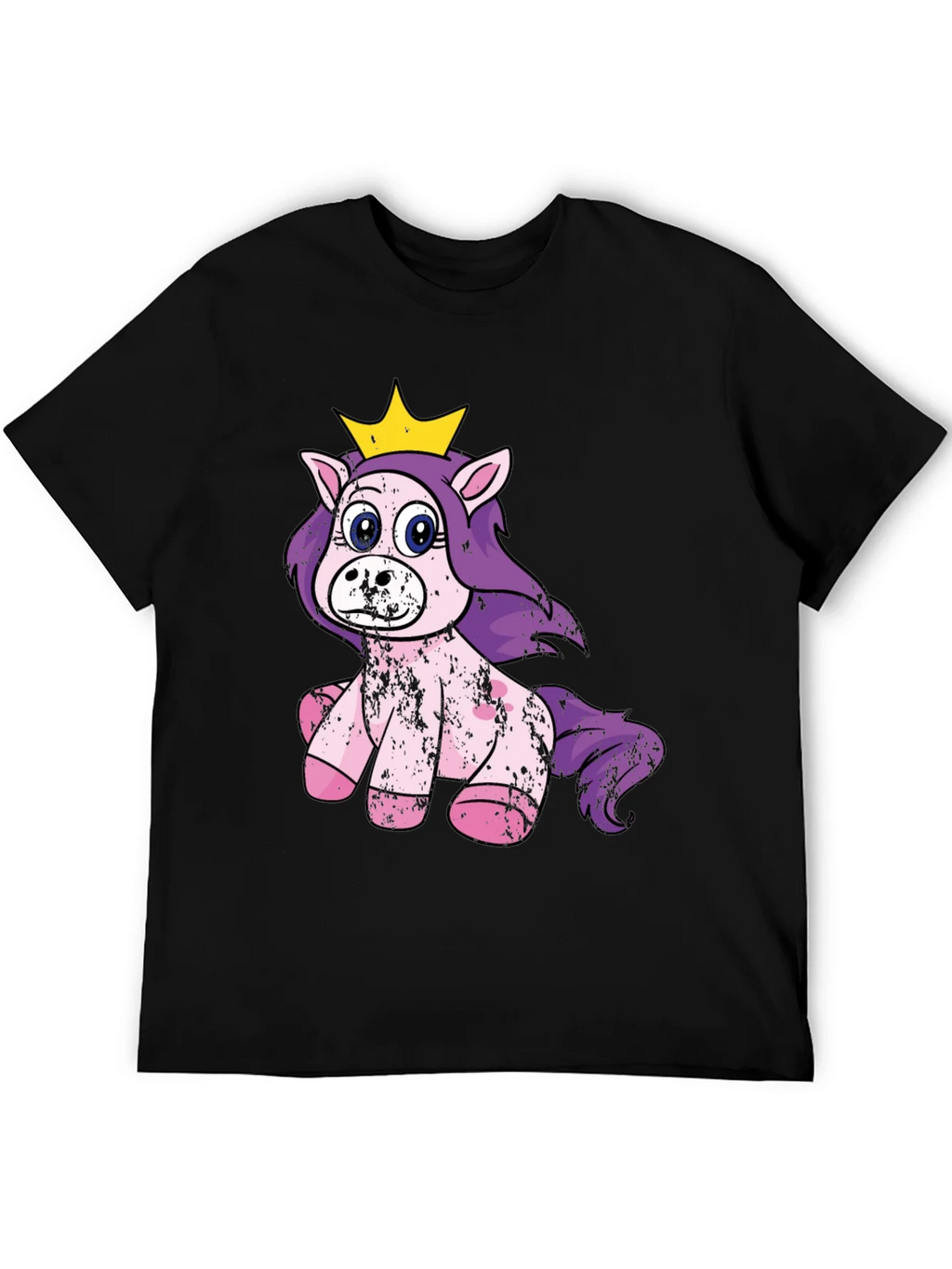 Cute Princess Unicorn Black T-Shirt product image 5