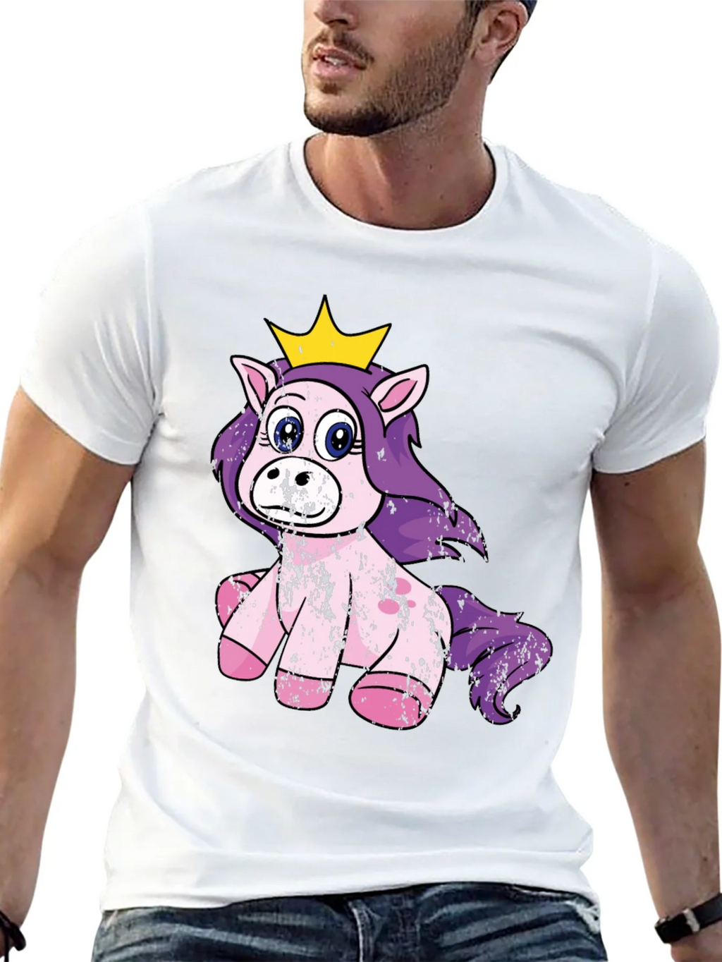 Cute Princess Unicorn Black T-Shirt product image 12