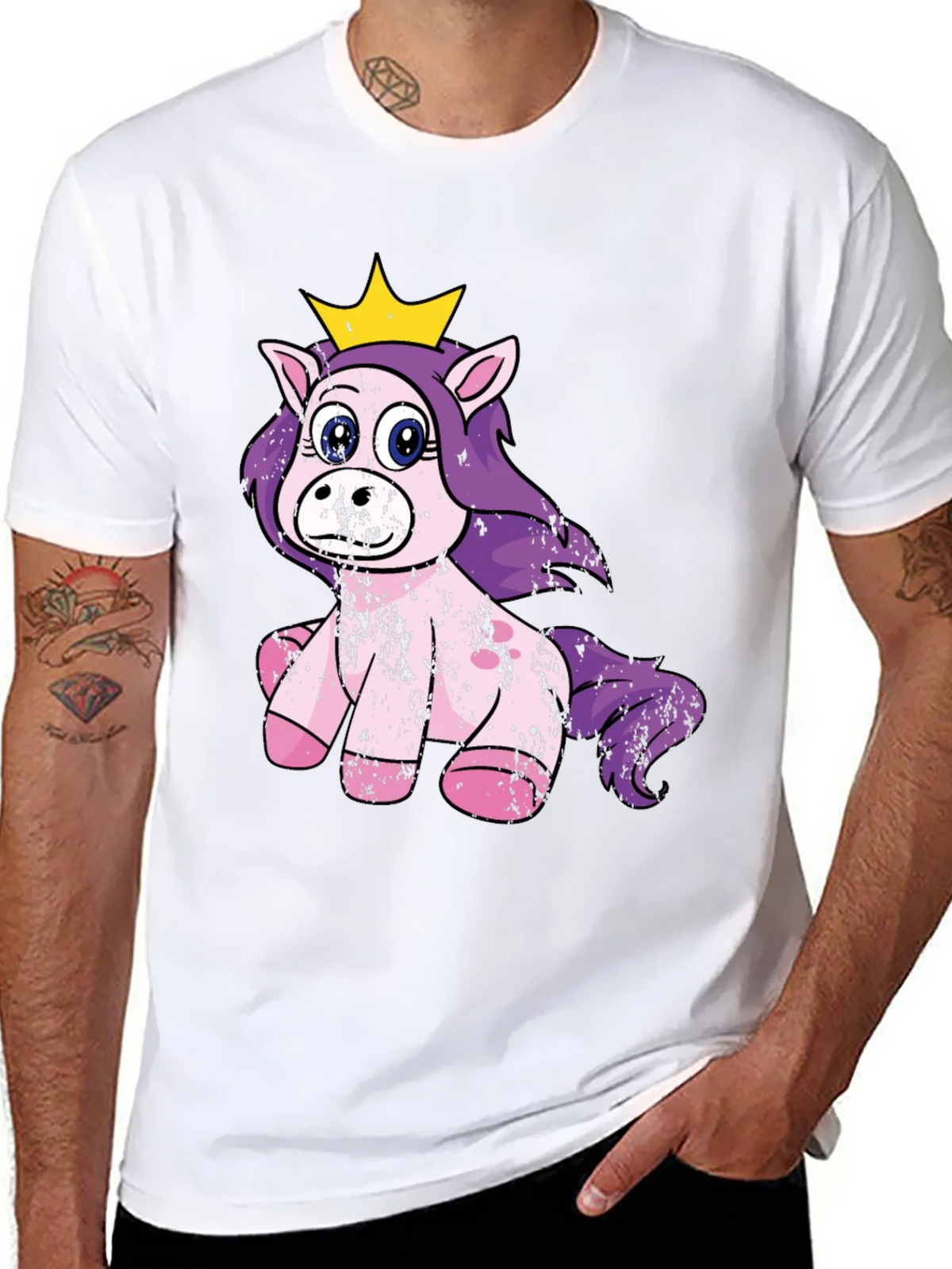 Cute Princess Unicorn Black T-Shirt product image 7