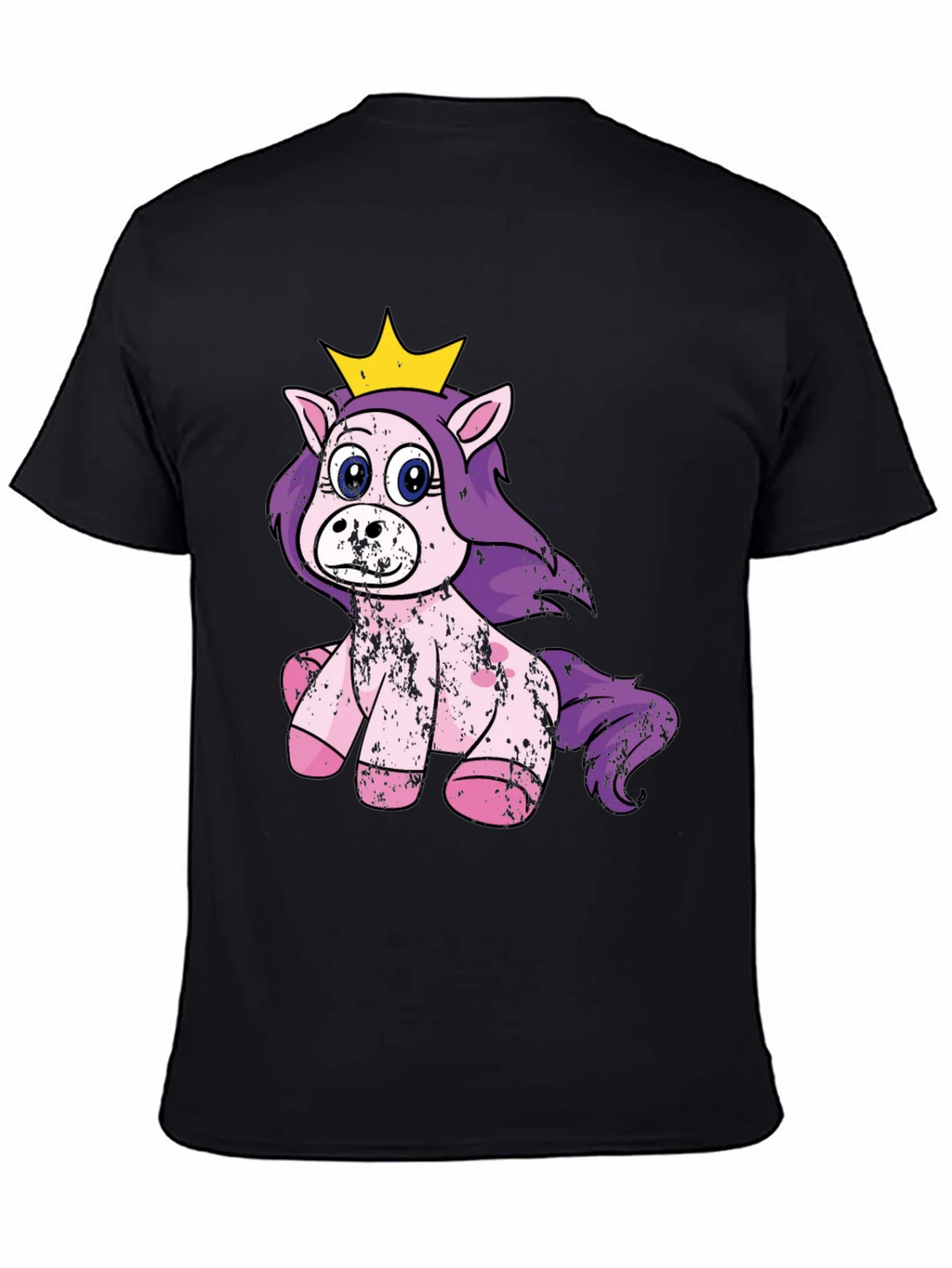 Cute Princess Unicorn Black T-Shirt product image 4