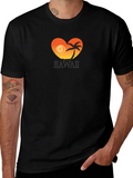 Hawaii Sunset Heart T-Shirt - Tropical Island Tee product image 1
