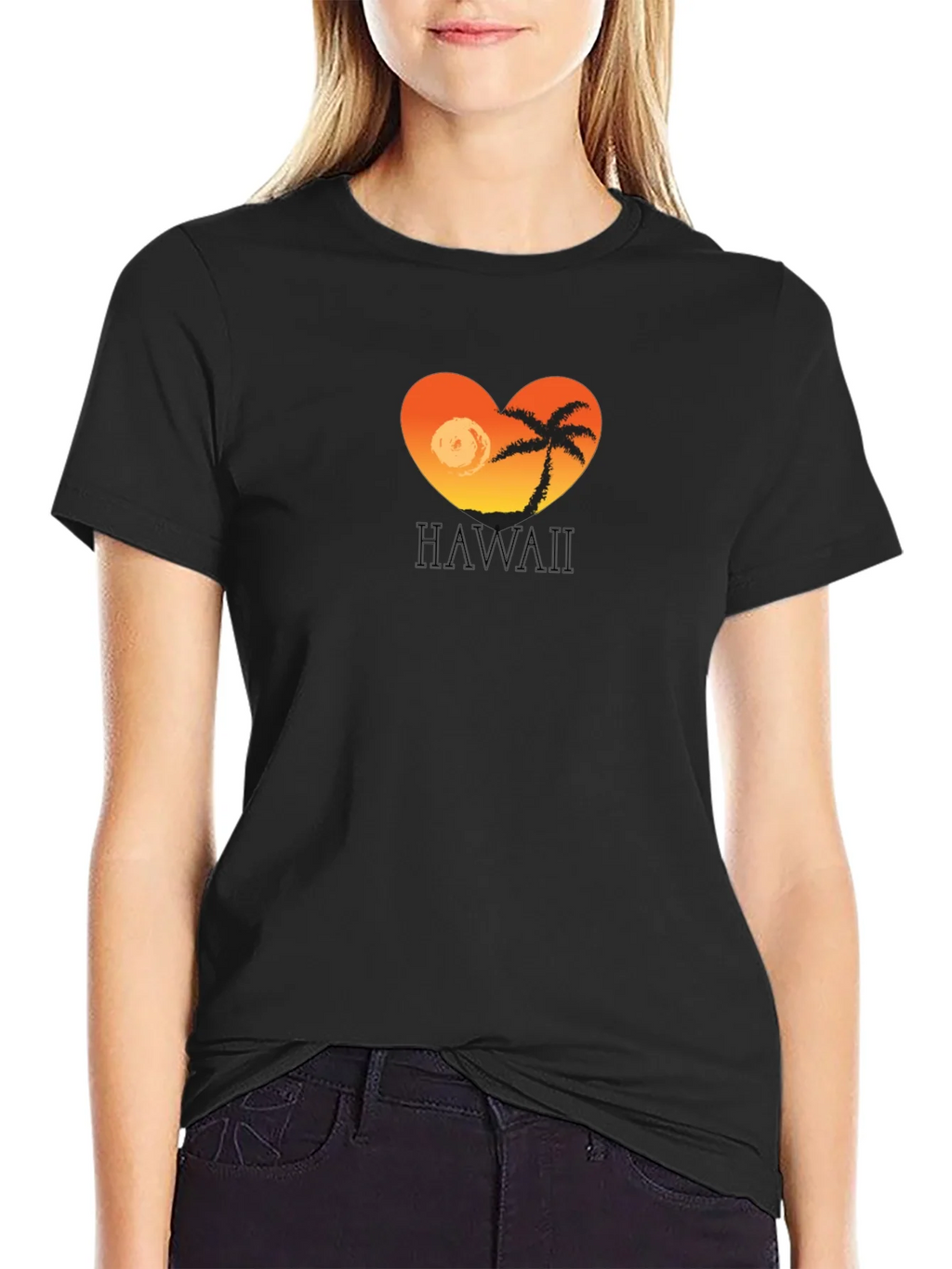 Hawaii Sunset Heart T-Shirt - Tropical Island Tee product image 2