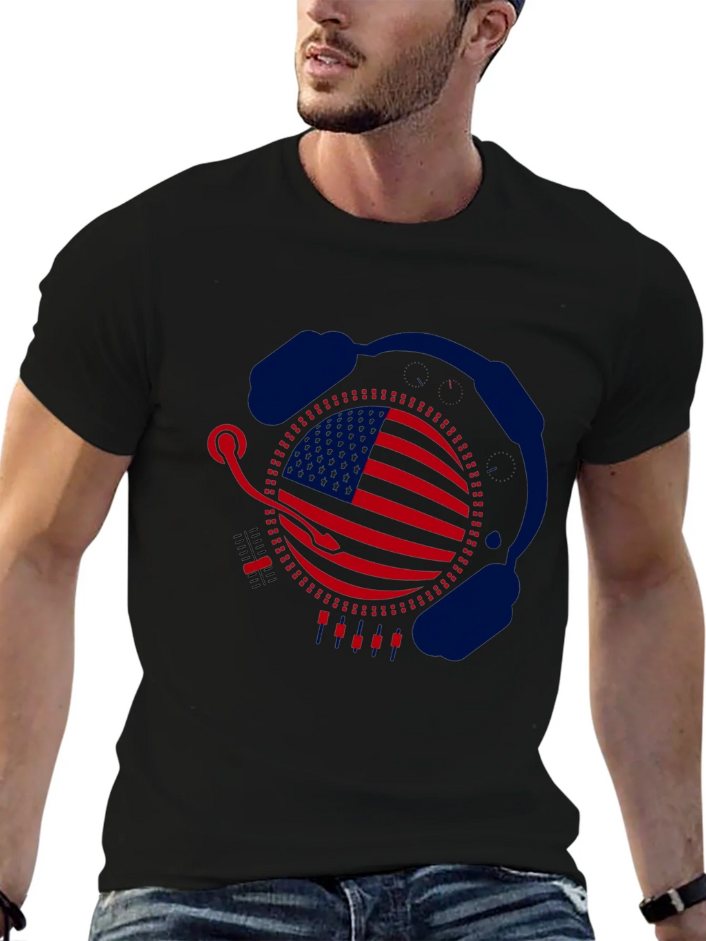 American DJ Headphone Graphic T-Shirt product image 6