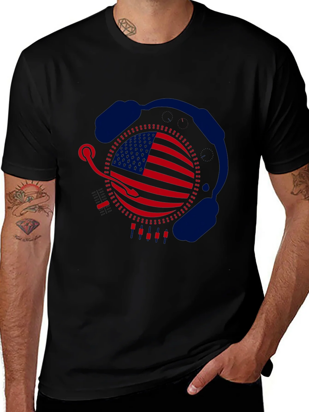 American DJ Headphone Graphic T-Shirt product image 1
