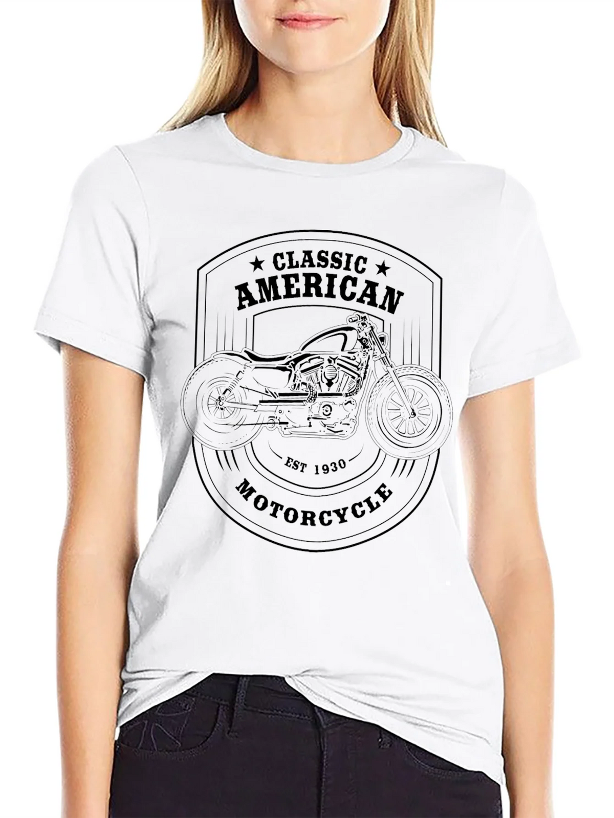 Classic American Motorcycle Graphic Tee - Black product image 8