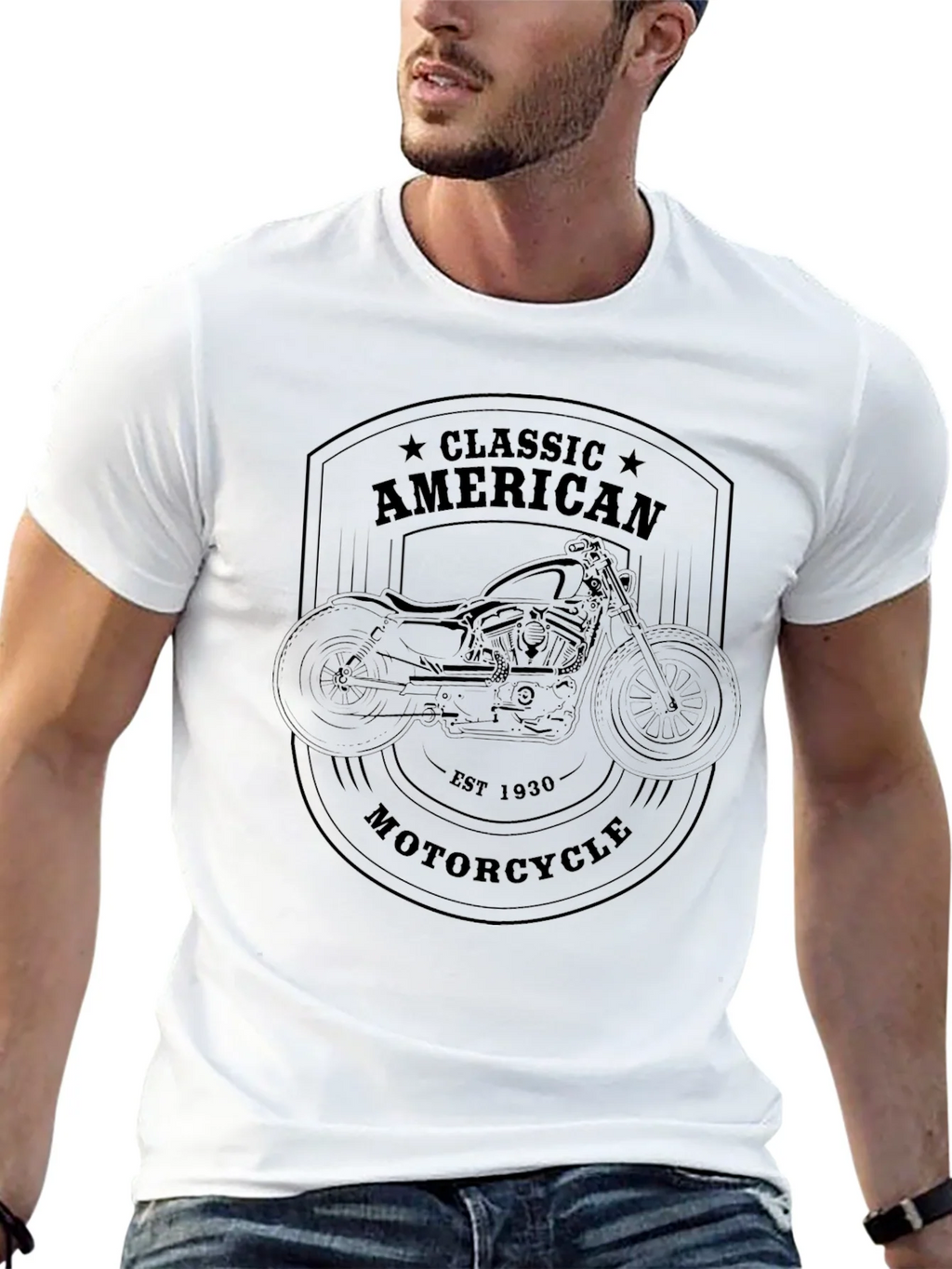 Classic American Motorcycle Graphic Tee - Black product image 12