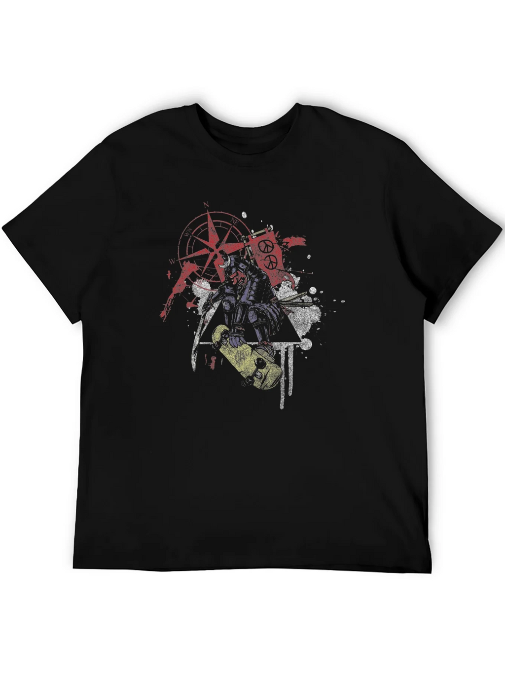 Edgy Samurai Graphic Tee - Black Cotton Blend product image 5
