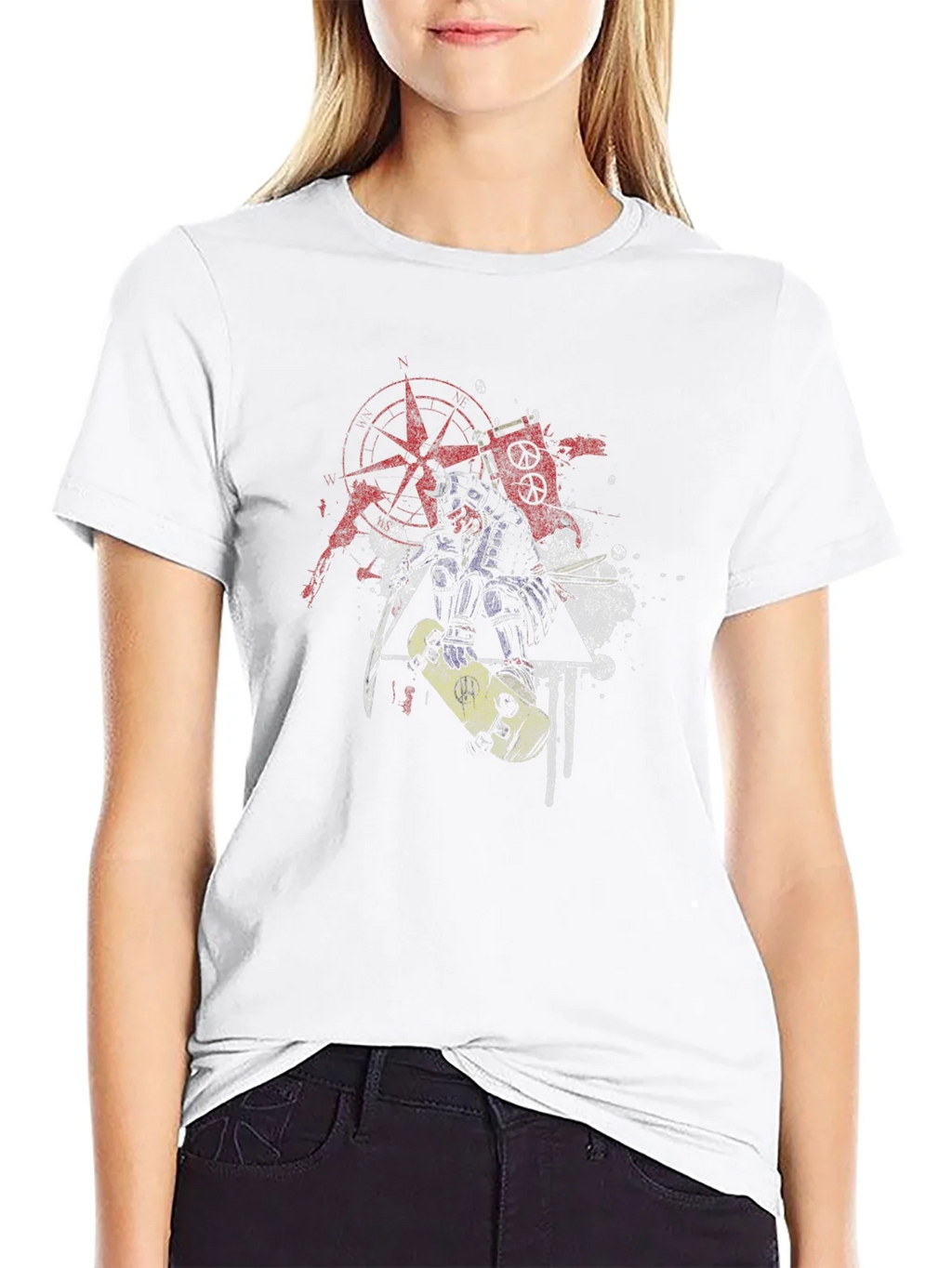 Edgy Samurai Graphic Tee - Black Cotton Blend product image 8