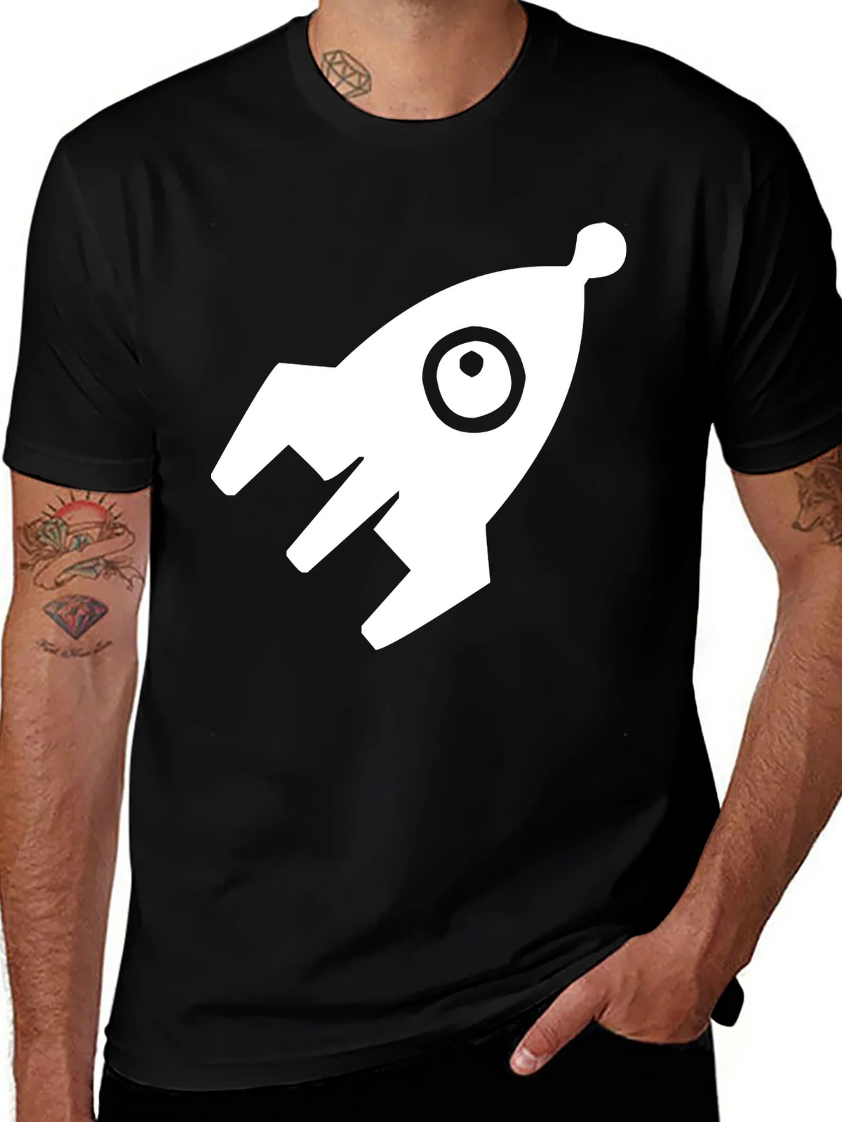 Rocket Graphic Black T-Shirt product image 1