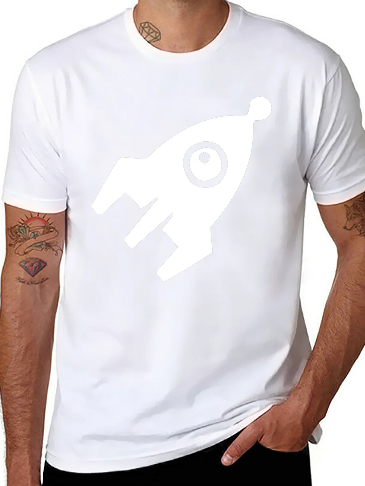 Rocket Graphic Black T-Shirt product image 7