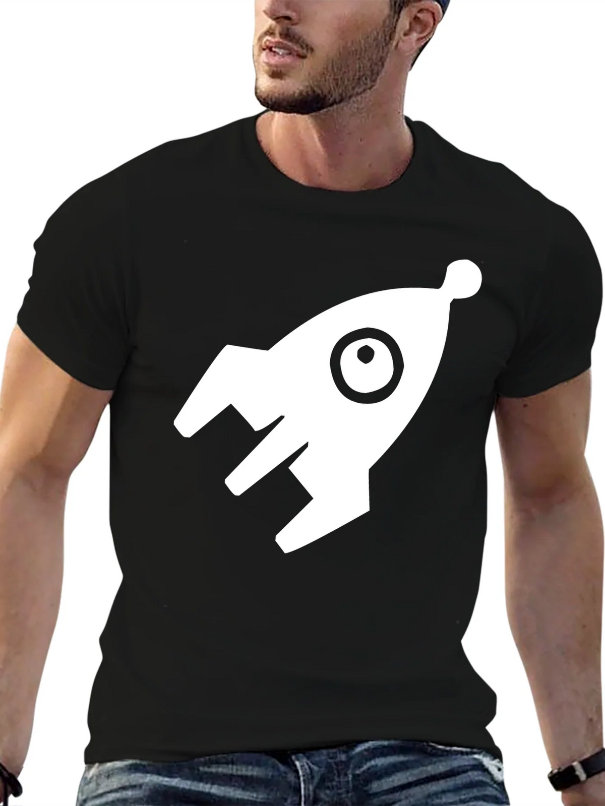 Rocket Graphic Black T-Shirt product image 6