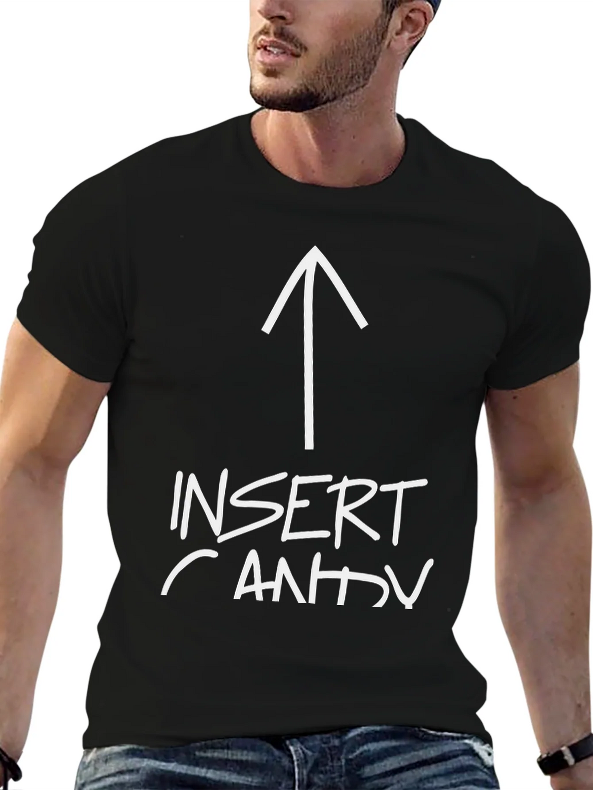 Insert Candy Arrow Graphic Tee - Black Cotton T-Shirt product image 6